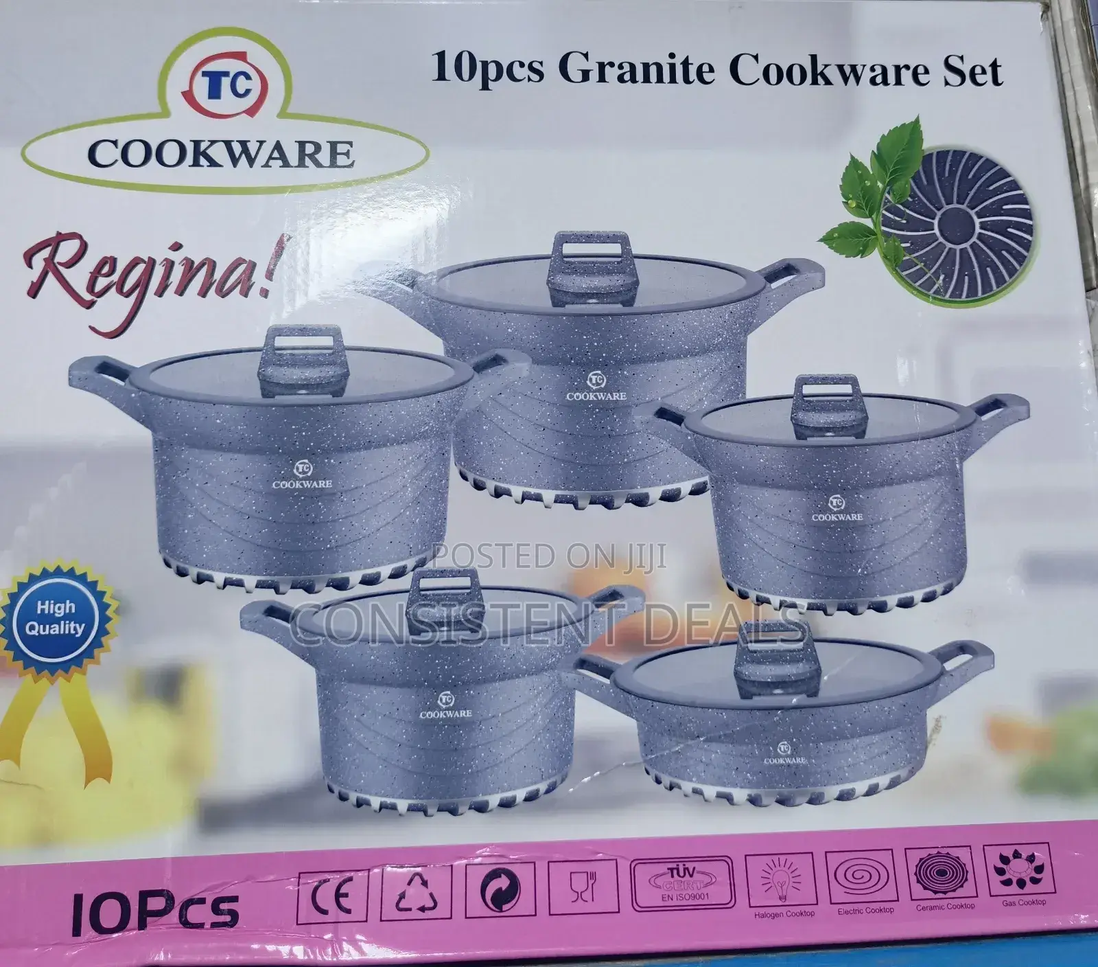 10pcs Granite Kitchenware Cookware Set
