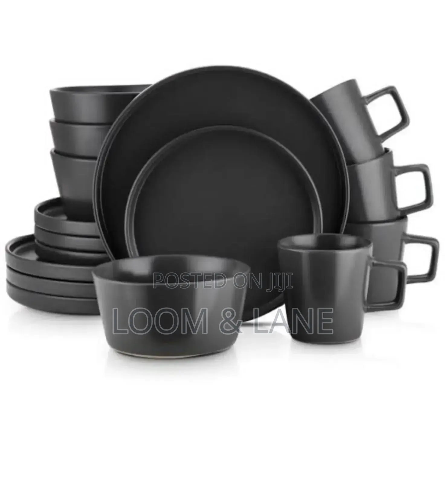 16pcs Black Dinnerware Set