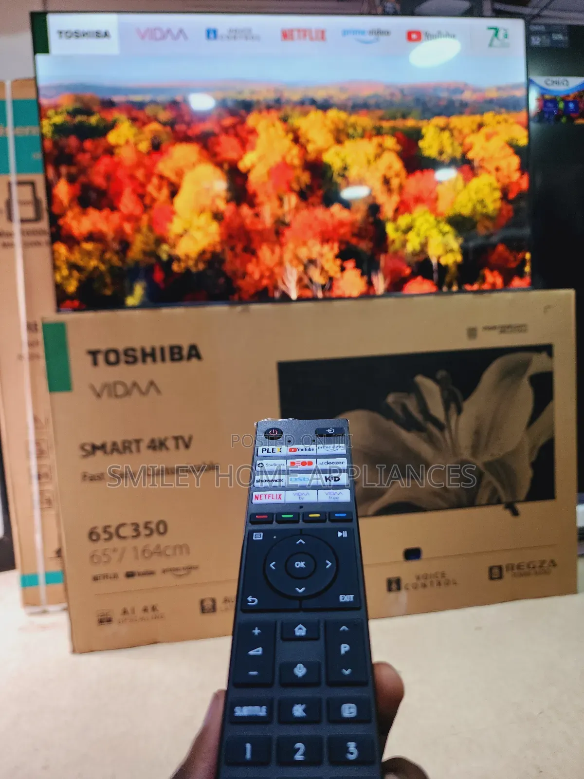 New Flameless Toshiba 65inches Smart Tv