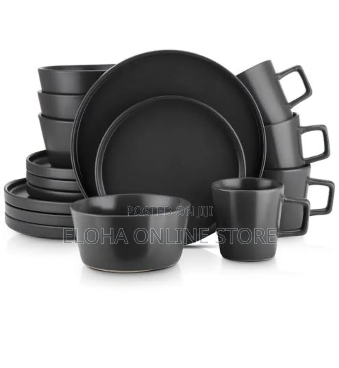 16pcs Black Dinnerware Set
