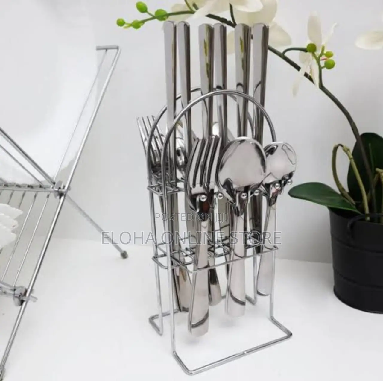 24pcs Heavy Stainless Steel Forks,Spoons and Bread Knife