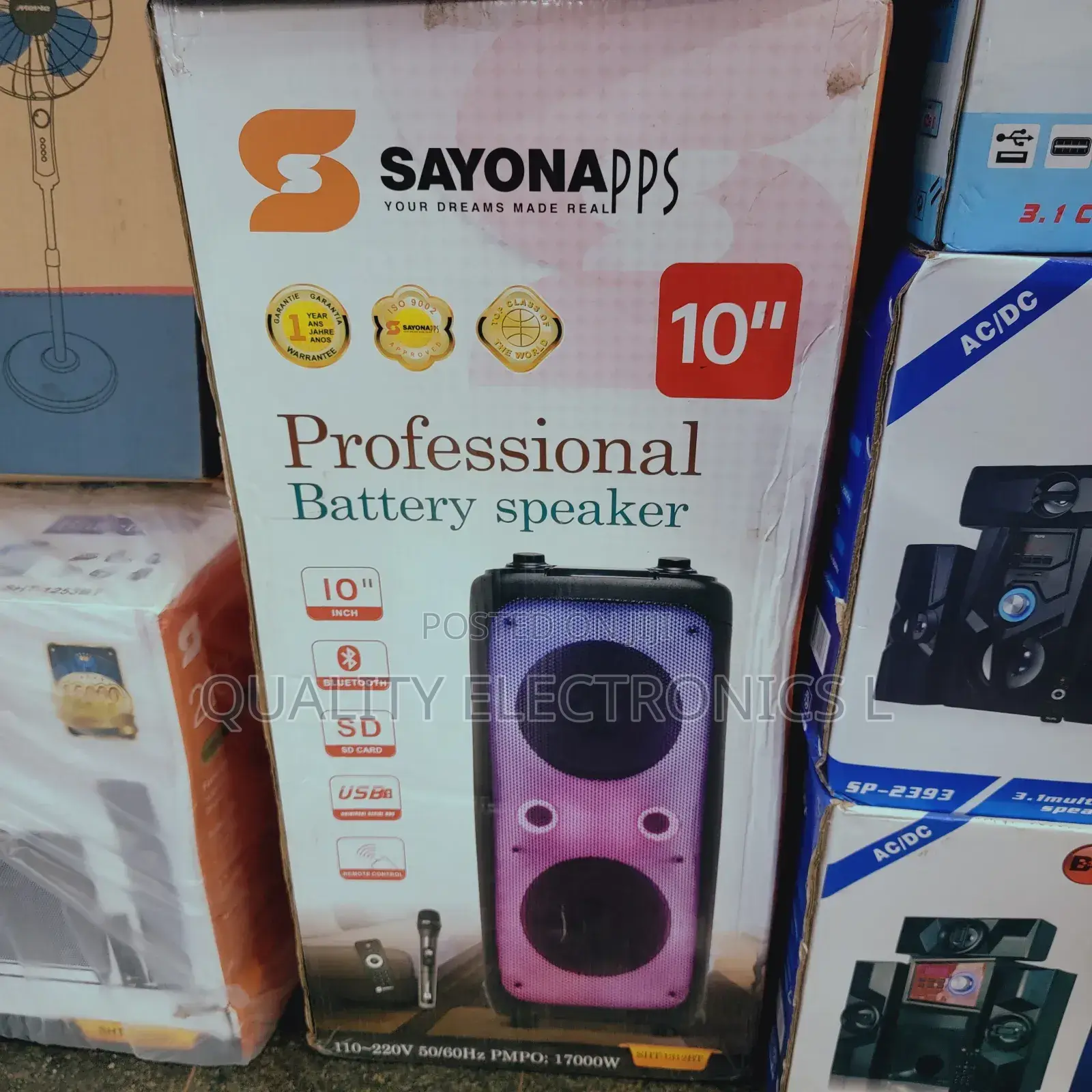 Sayona 10" Rechargeable Partybox Speakers