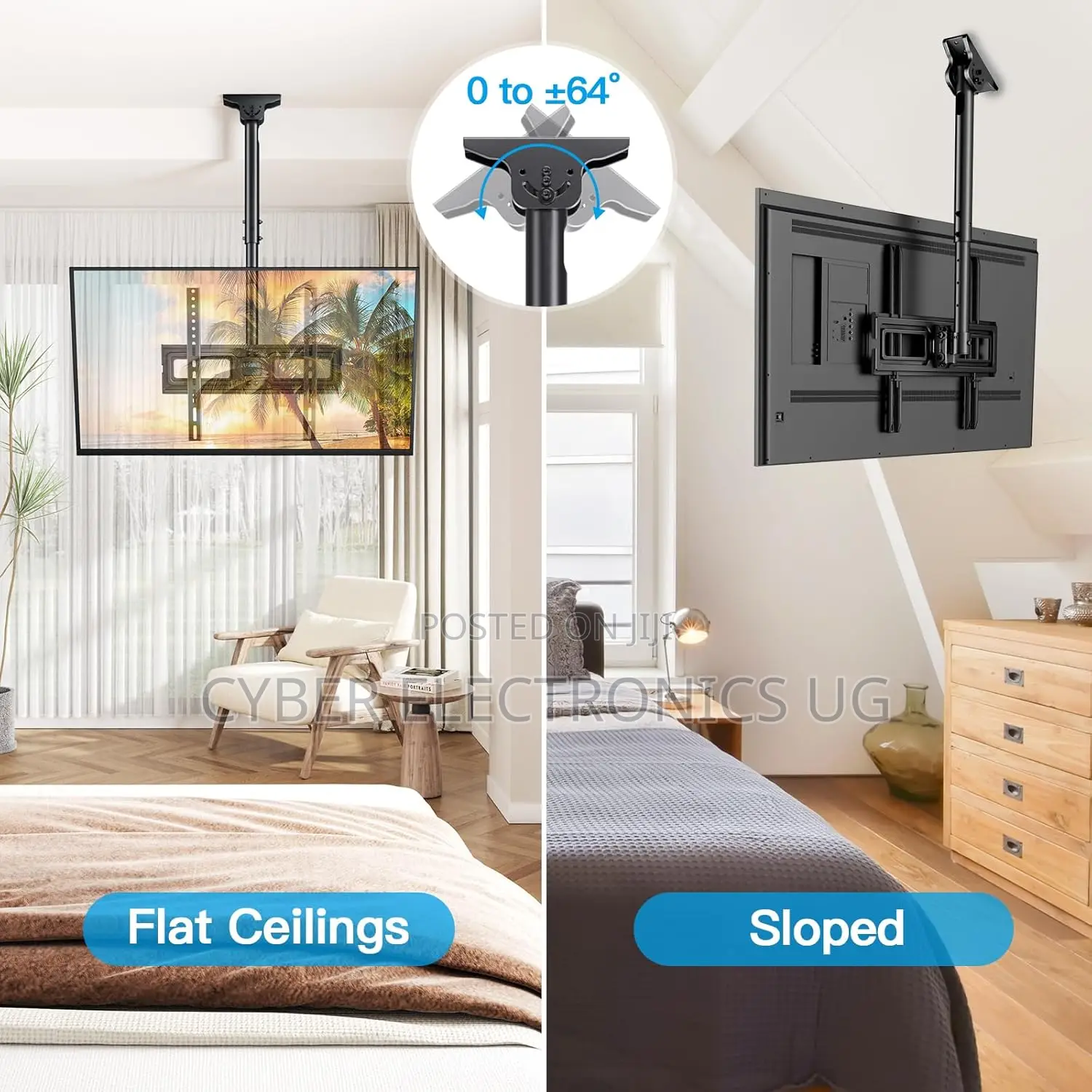 Ceiling Tv Mount for 32-70 Inch Flat Screen Tv Bracket