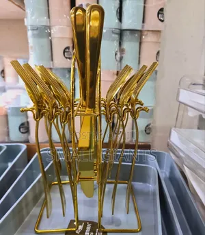 24pcs Gold Cutlery Set Knives,Spoon Forks
