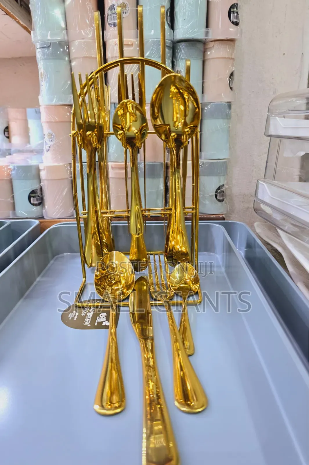 24pcs Gold Cutlery Set Knives,Spoon Forks