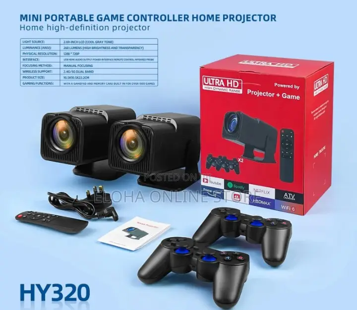 HY320 Mini Portable Game Controller Home Projector