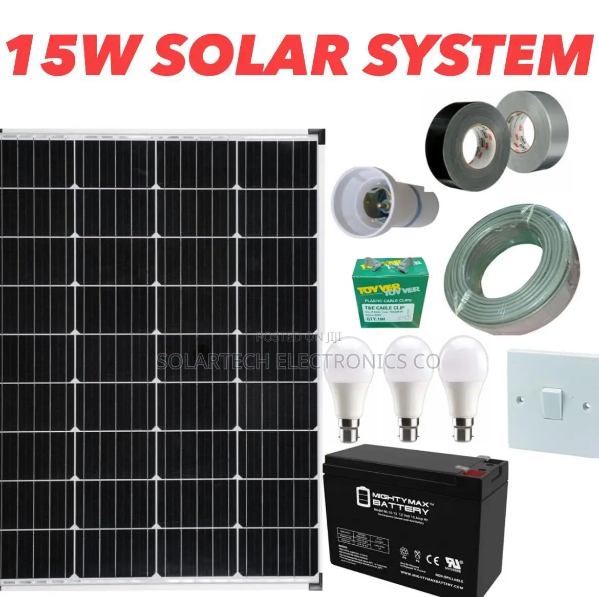 Solar System Full Kit 15W Panel 10ah Battery