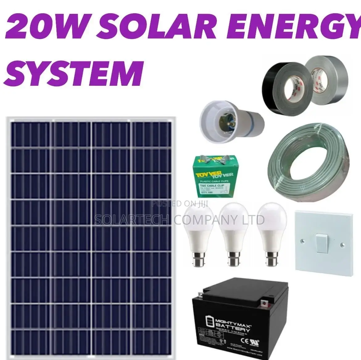 20W Solar Power Full Kit 12ah