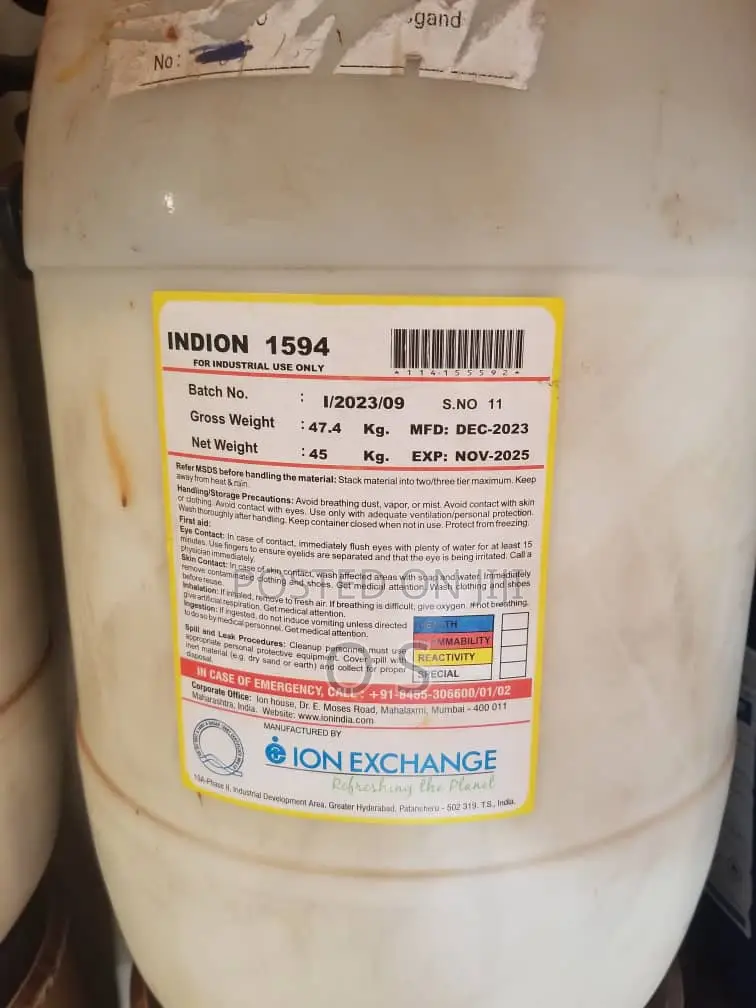 Oxidizing Biocide for Cooling Tower Indion1594 (Ionexchange)