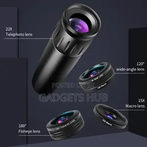 10-in-1 Phone Lens Kit With 22X Telephoto Lens 198° Fish Eye