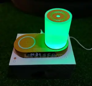 LED Humidifier With Wireles Charger,Alarm Digital Clock