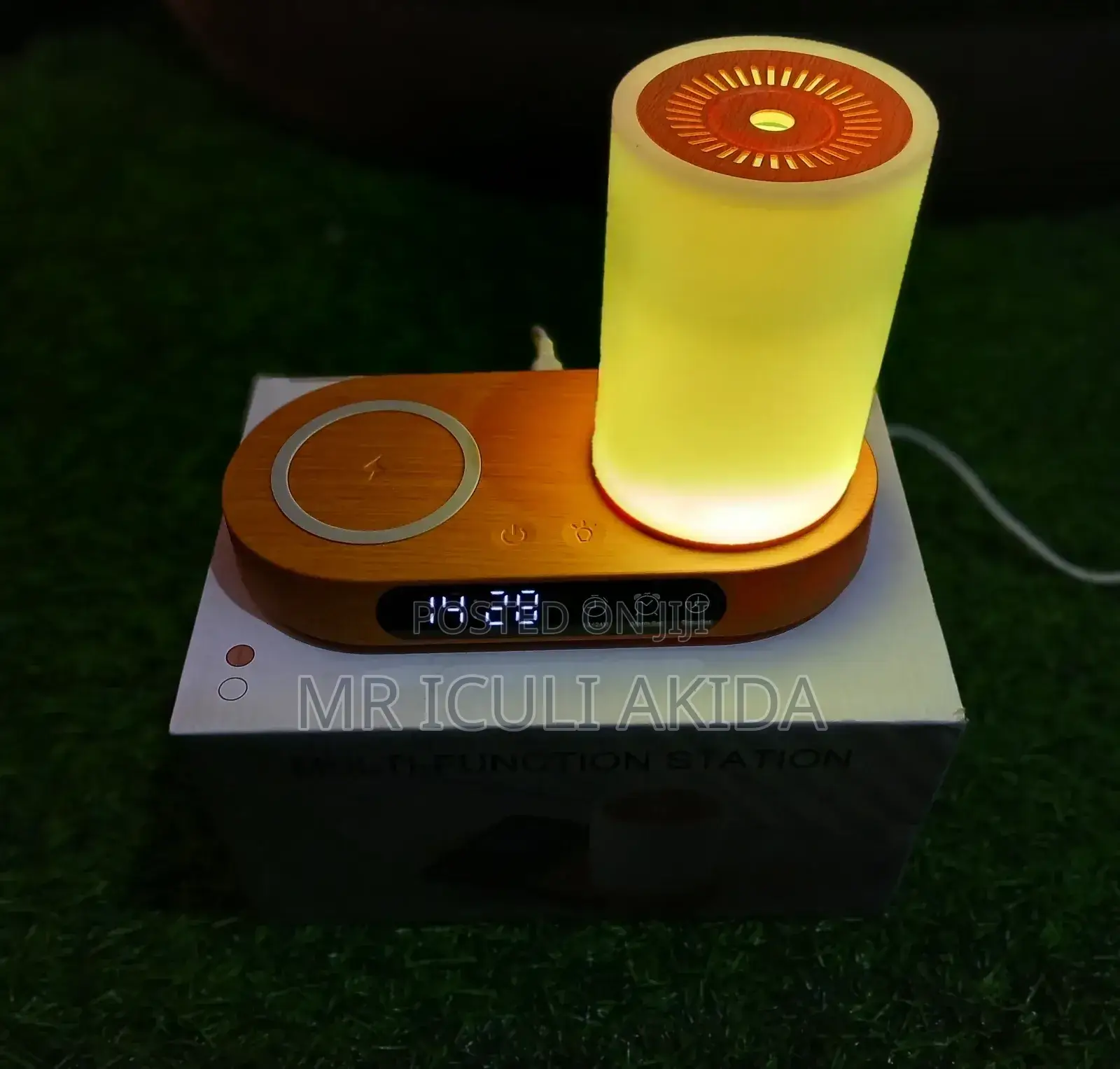 LED Humidifier With Wireles Charger,Alarm Digital Clock