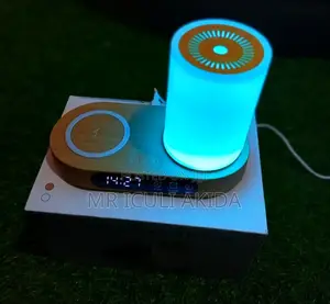 LED Humidifier With Wireles Charger,Alarm Digital Clock