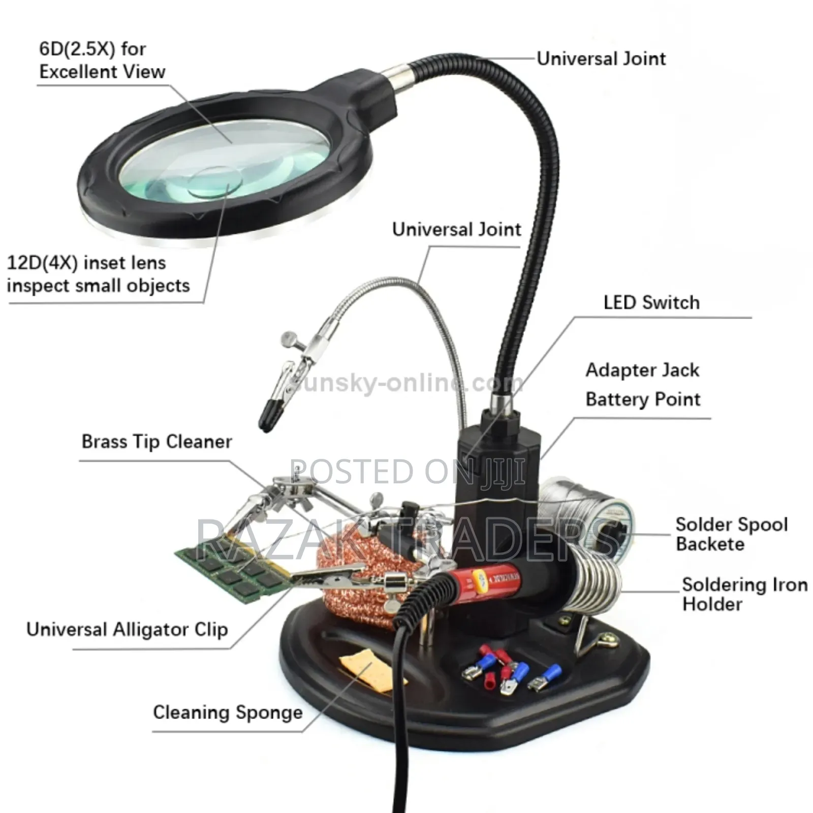 16 Leds Magnifier Soldering Helping Hand Desktop