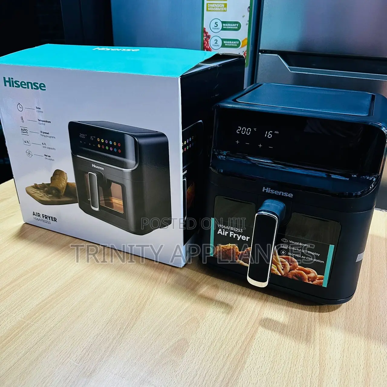 Hisense 6.7 Digital Air Fryer H06afbs2s3, Power 1350 W