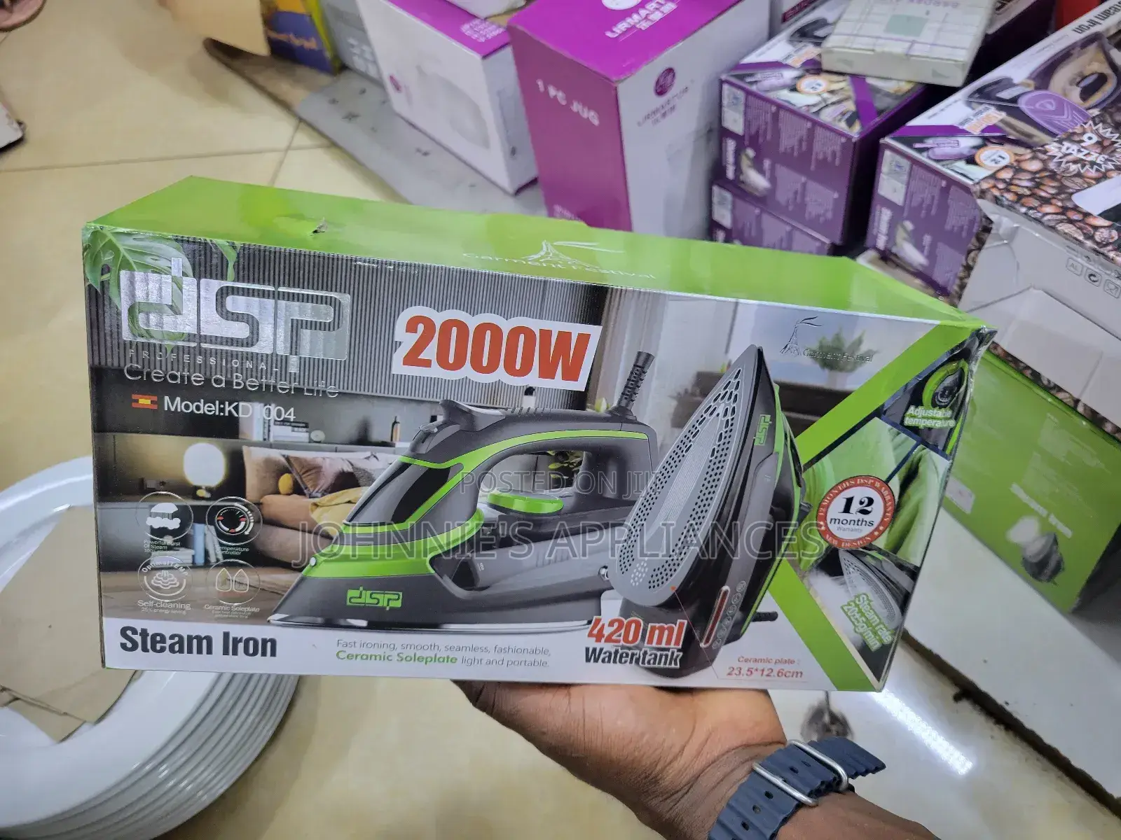 DSP Steam Flat Iron 420mls Water Tank And 2000wats