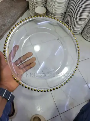 Gold Line Glass Charger Plate 12pics DZN
