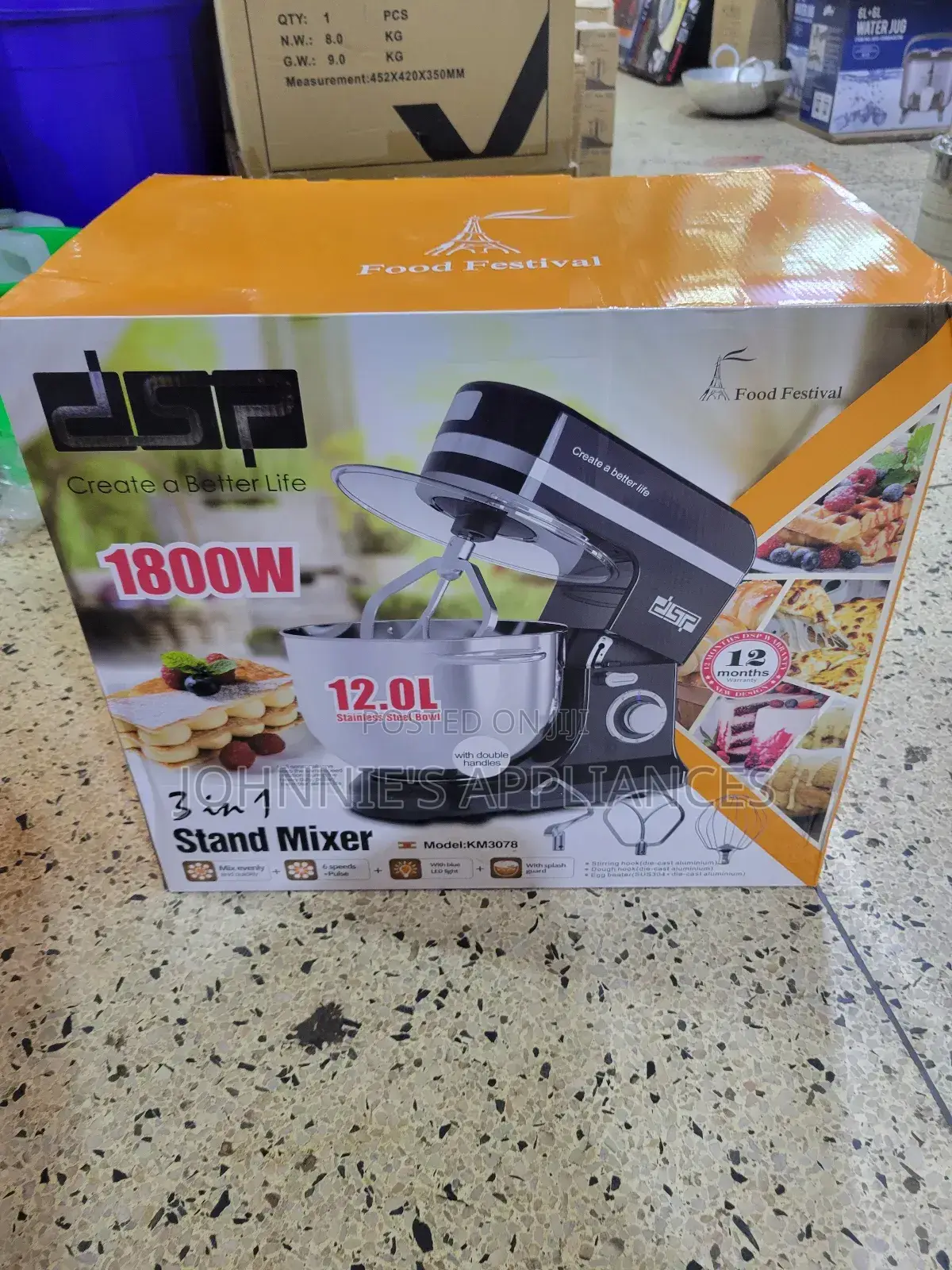 DSP Commercial Cake Stand Mixer 12L 3in1