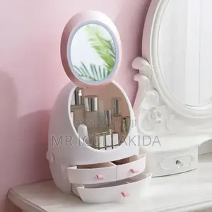 LED Makeup Storage Box Organiser WTH Sensor Switch Mirror