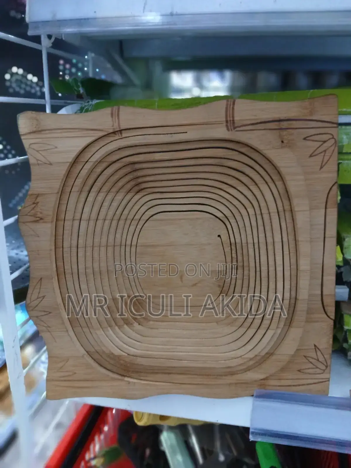 Wooden Bamboo Converting Folding Table Fruit Holding Basket