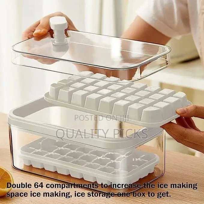 32/64grid Pressing Style Ice Mold Box Plastics