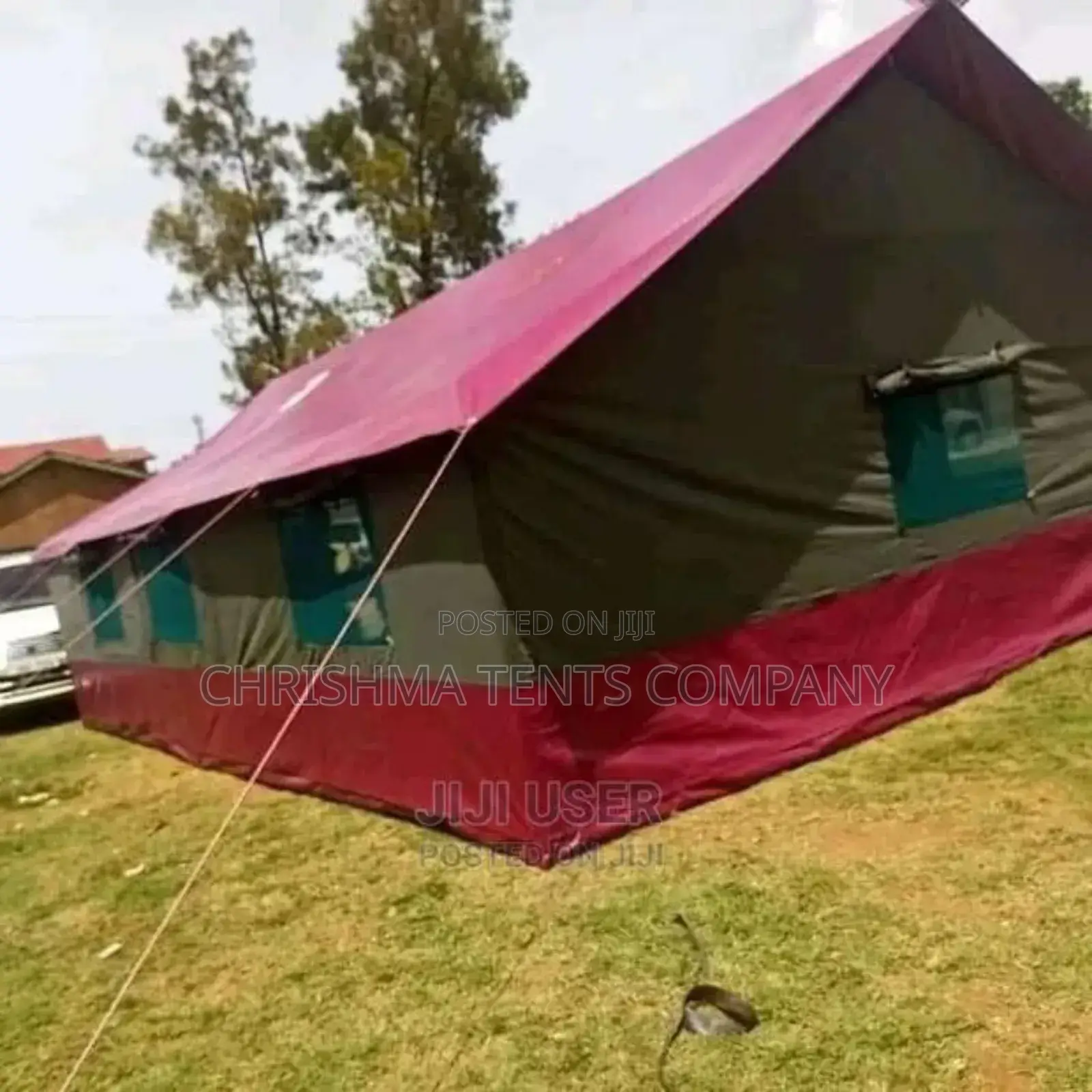 Camping Tent in Canvas Material and Strong PVC Material