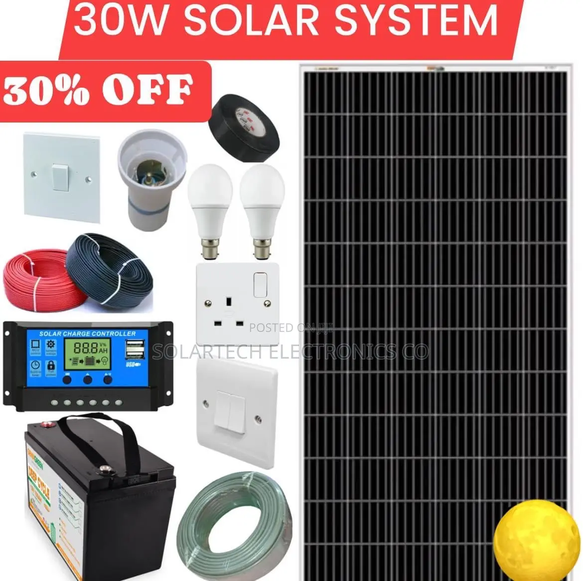 30W Solar System Kit/ High Performance