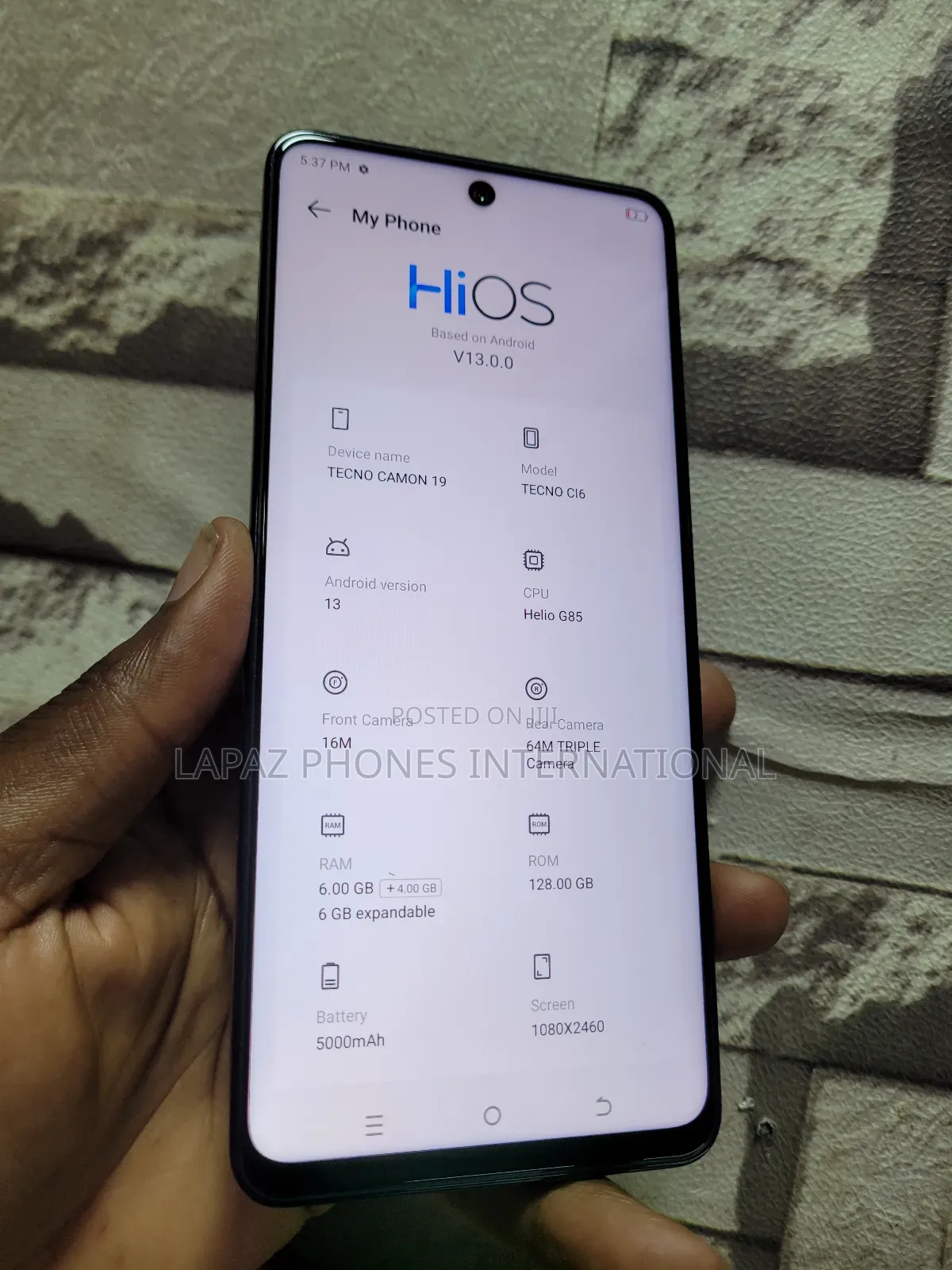 Tecno Camon 19 128 GB Black