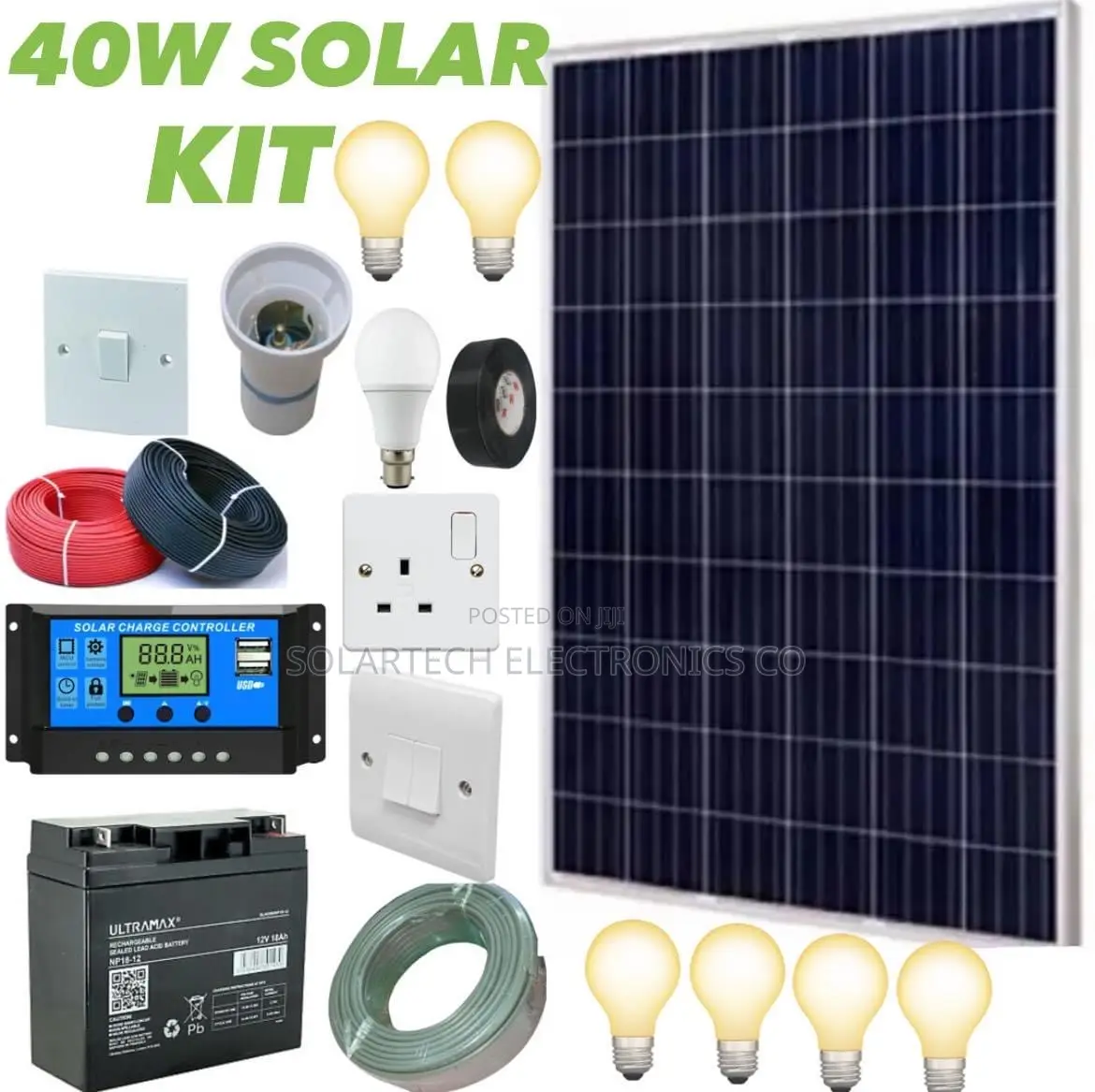 40W Solar System Complete Kit Jk