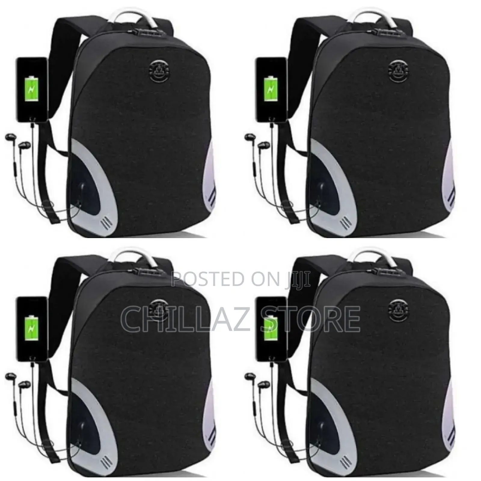 Waterproof USB Black Laptop Bag.