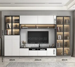 Photo - Custom Modern Full-Wall TV Cabinet+Storage (Assembly CTG01)