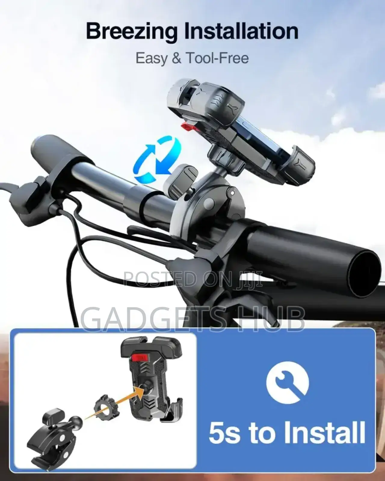 360 Rotation Handlebar Bracket Mount Adjustable
Stand Phone