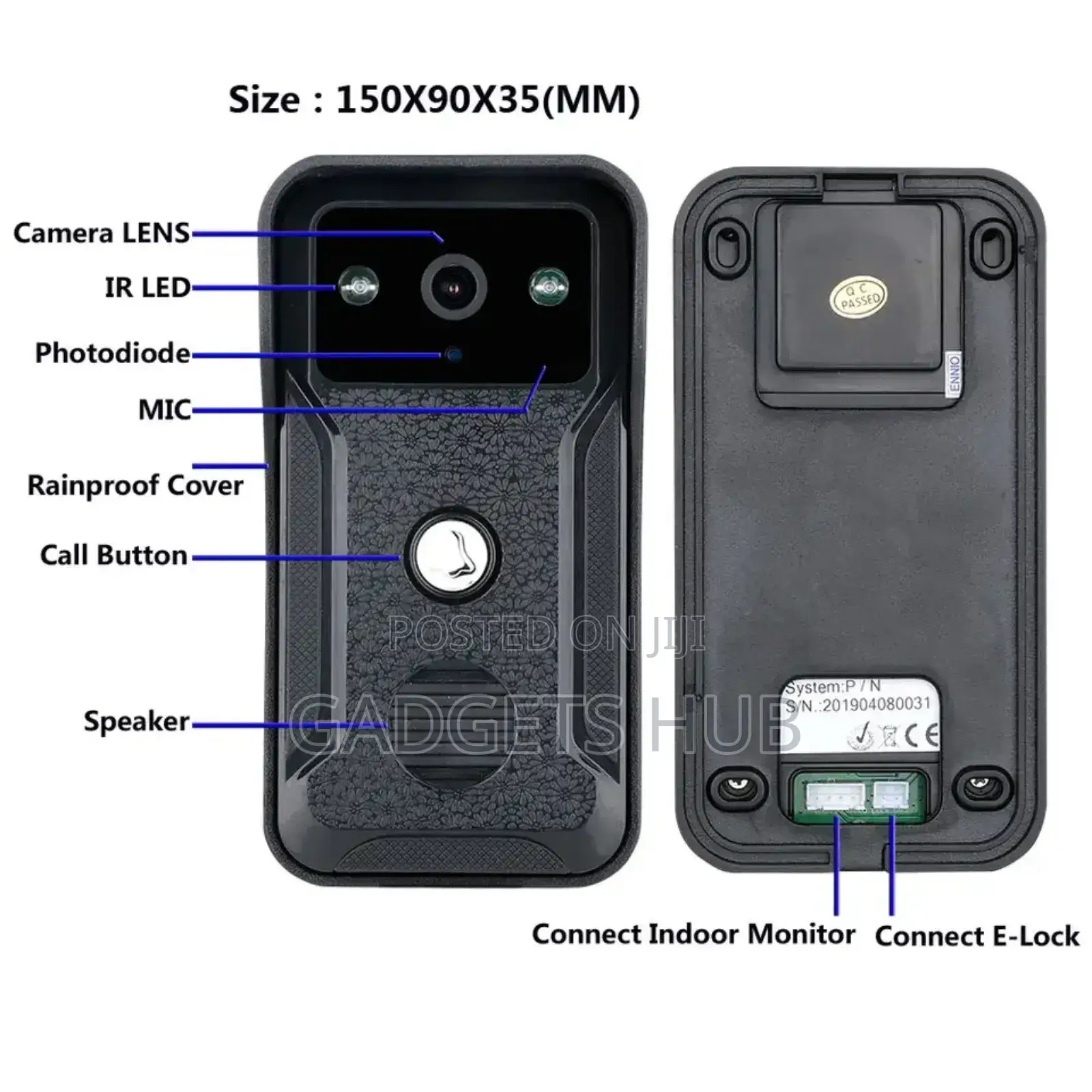 Video Door Phone Camera System Gate Intercom