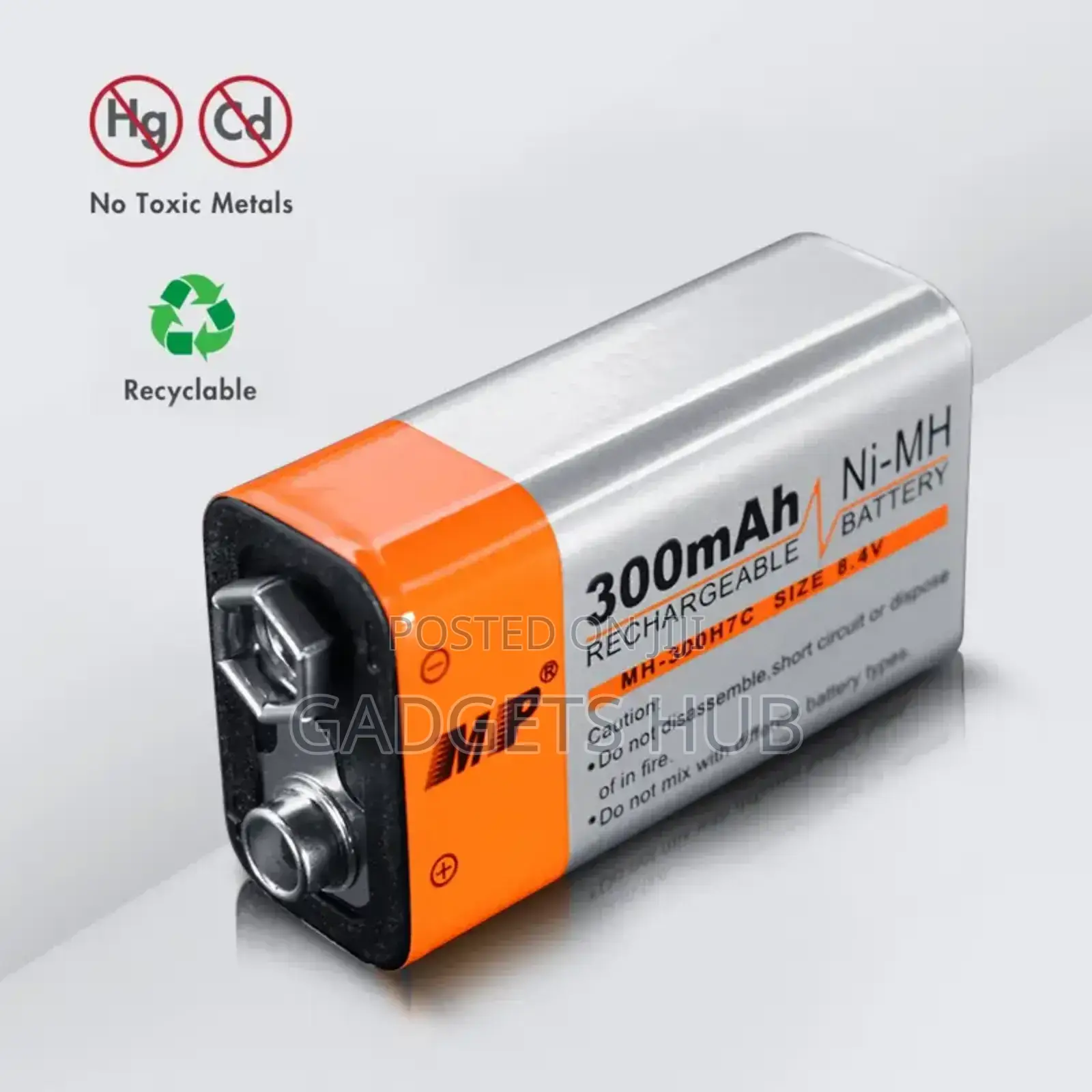 9V 300mah Ni-mh Rechargeable Battery