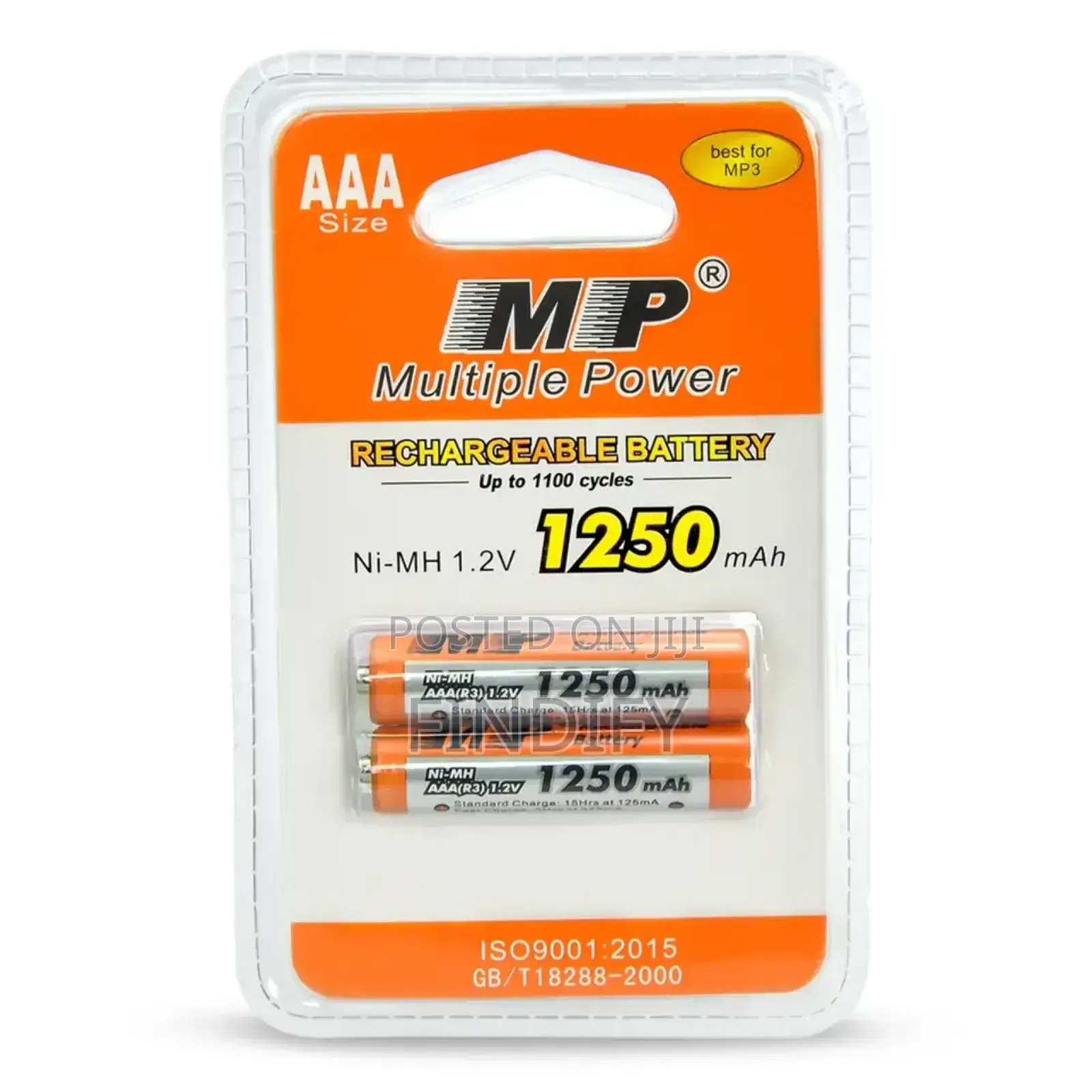 AAA 1250 Rechargeable Batteries Pair