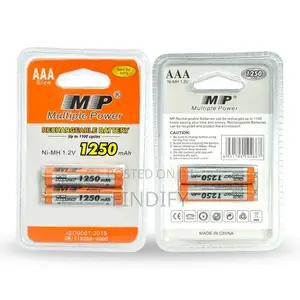 AAA 1250 Rechargeable Batteries Pair