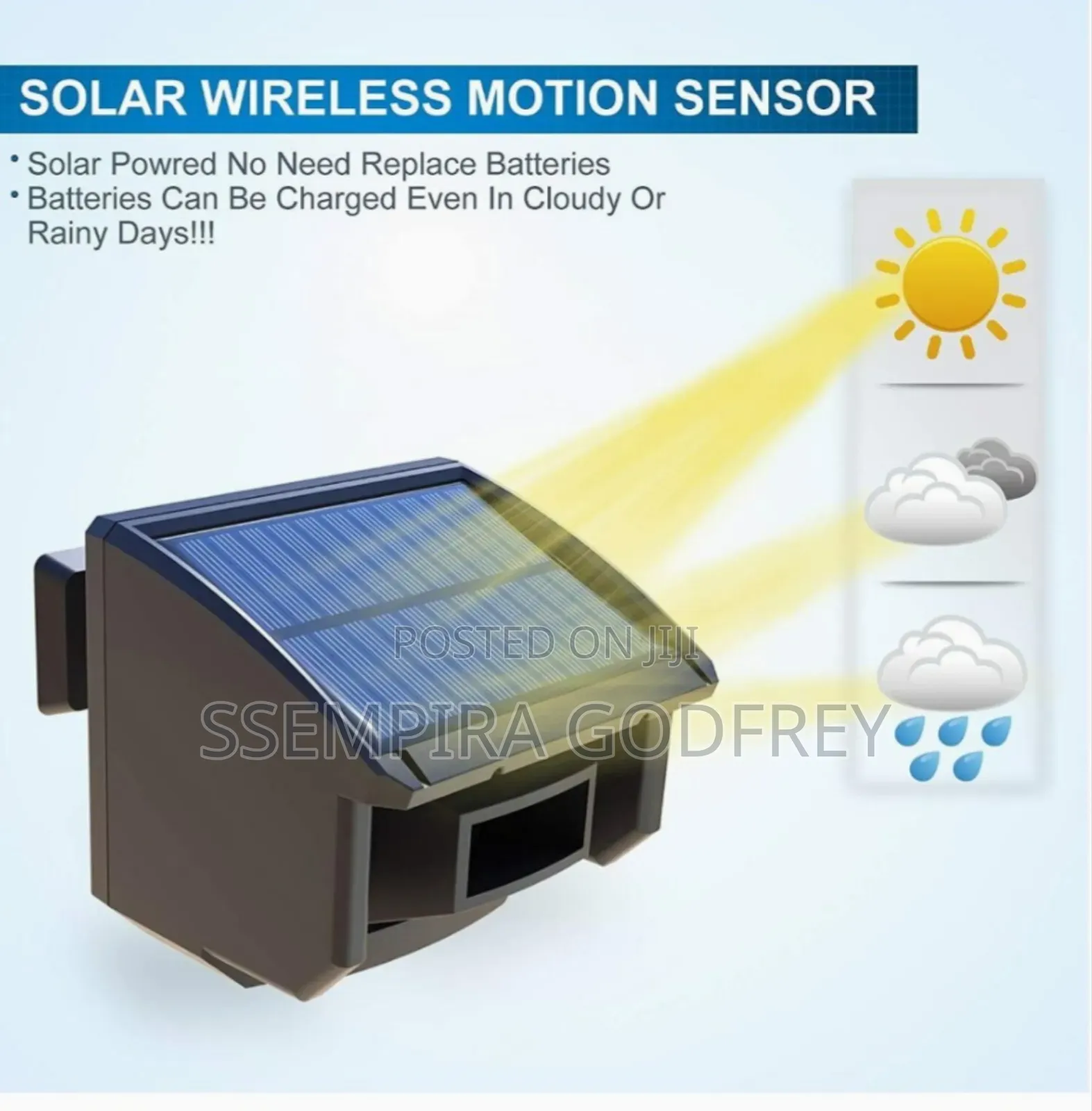 Motion Sensor Alarm With Solar Panel