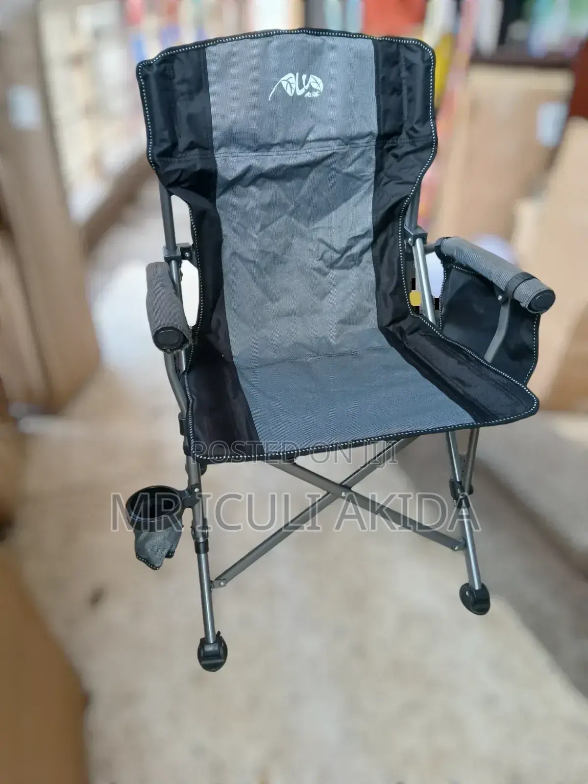 Camp Mastr Foldable Camping Chair WTH Side Pocket,Cup Holder