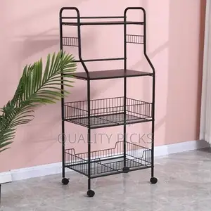 1 Piece of 4-Tiers Kitchen Microwave Stand Storage Trolley