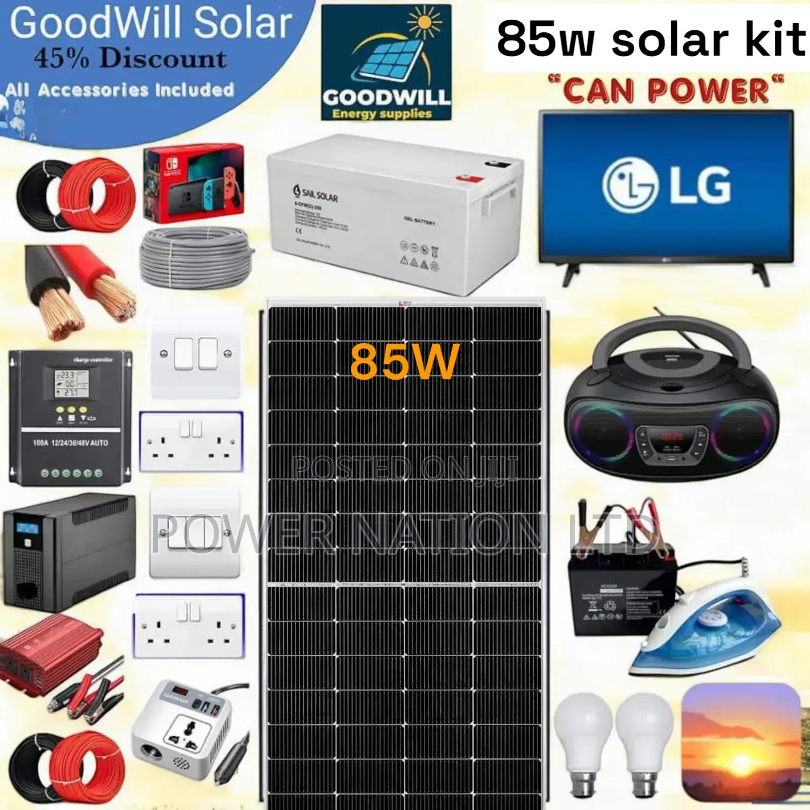 85W Solar Energy System Full Kit