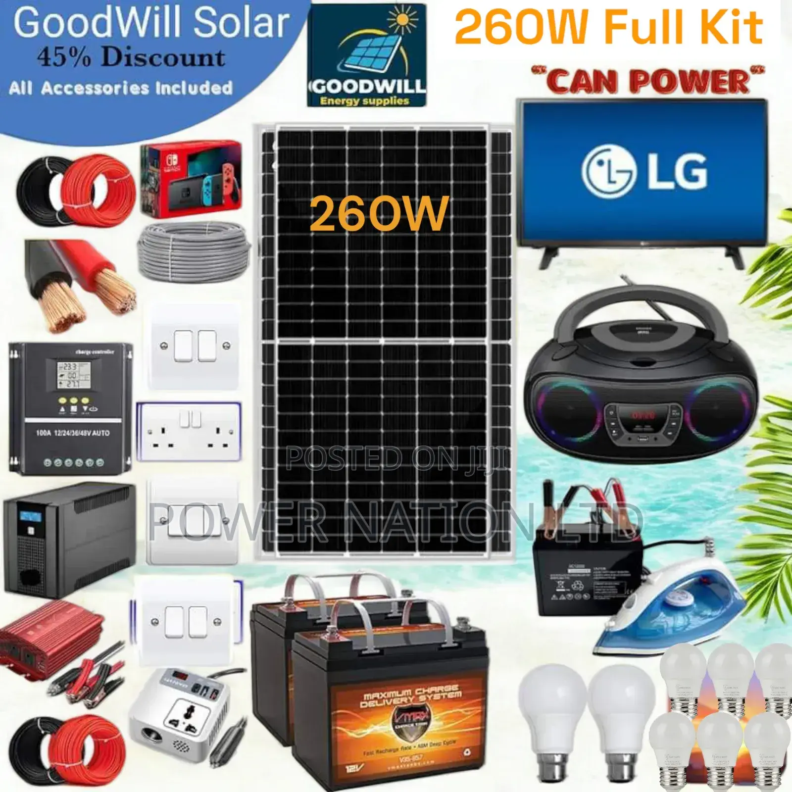 260w Solar Energy System Full Kit Lifepo4