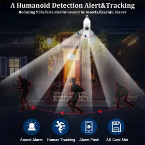 Wifi Spy Camera 1080P IP Bulb Camera PTZ 360°