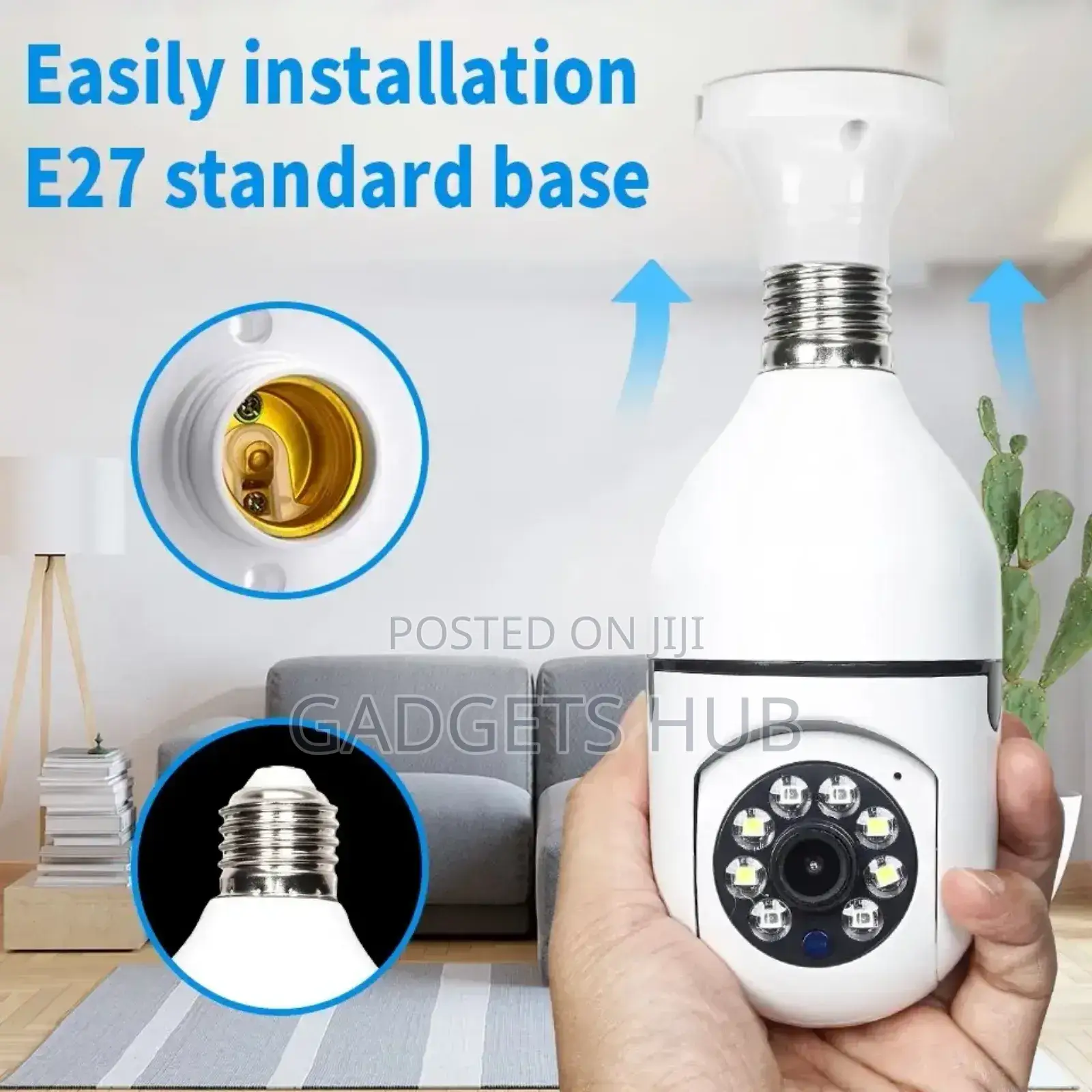 Wifi Spy Camera 1080P IP Bulb Camera PTZ 360°