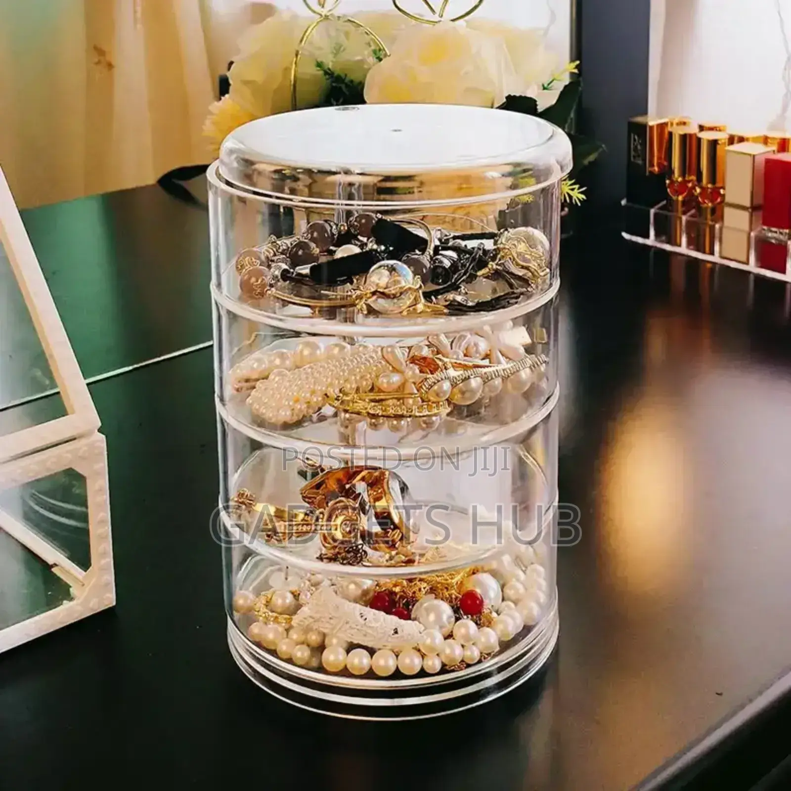 360 Degree Rotating Transparent Jewelry Box For
Ear Studs