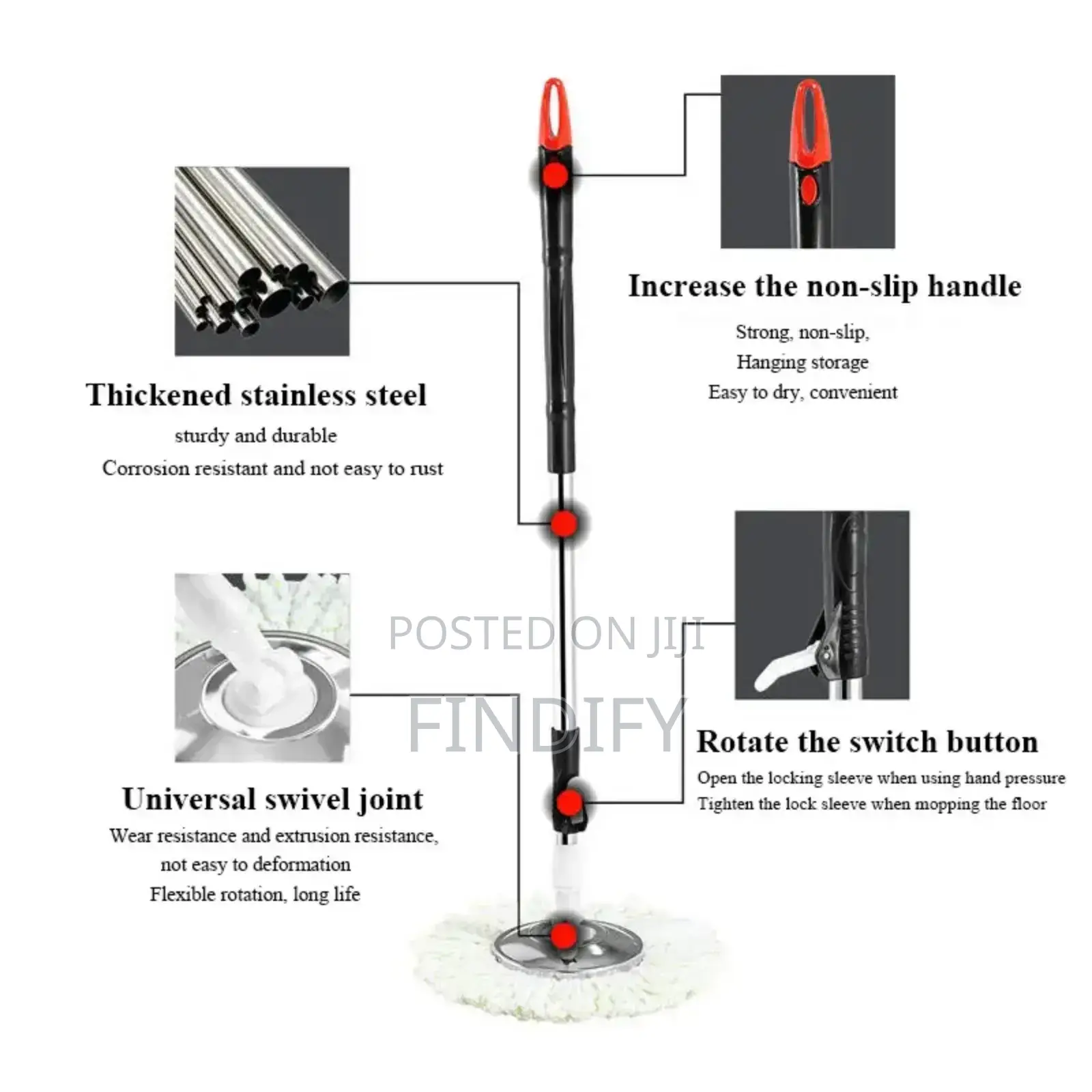 360 ° Water Throwing Spinning Mop Double Drive
Mop Rotating