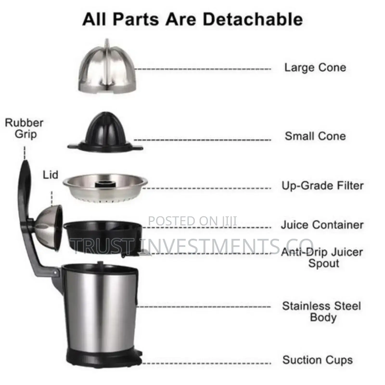 Electric Citrus Juicer, for Lemon,Grapefruit,Stainless Steel