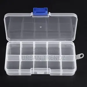 1 To 10 Compartment Plastic Storage Box Transparent