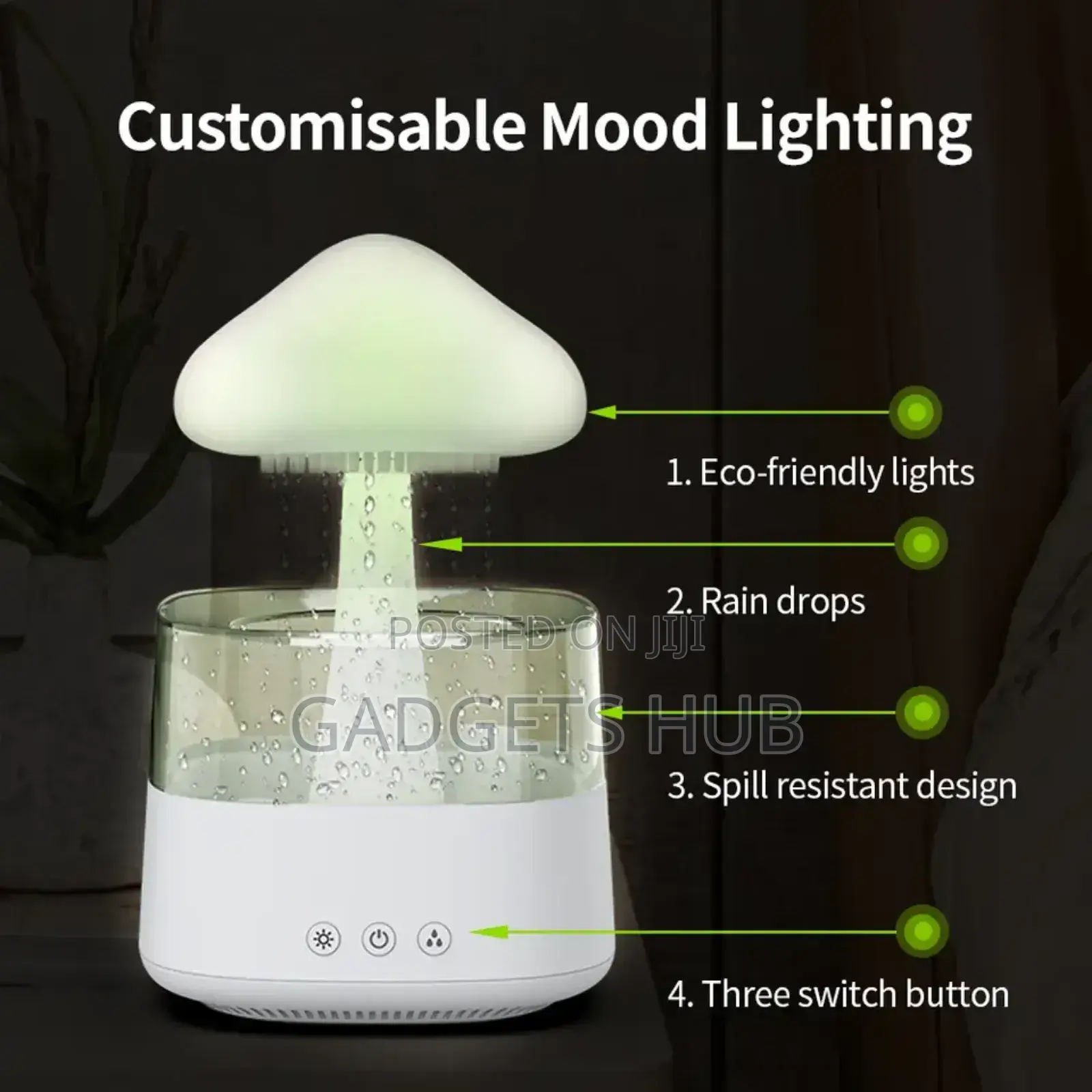 Mushroom Rain Electric Aroma Diffuser Colorful
Night Light