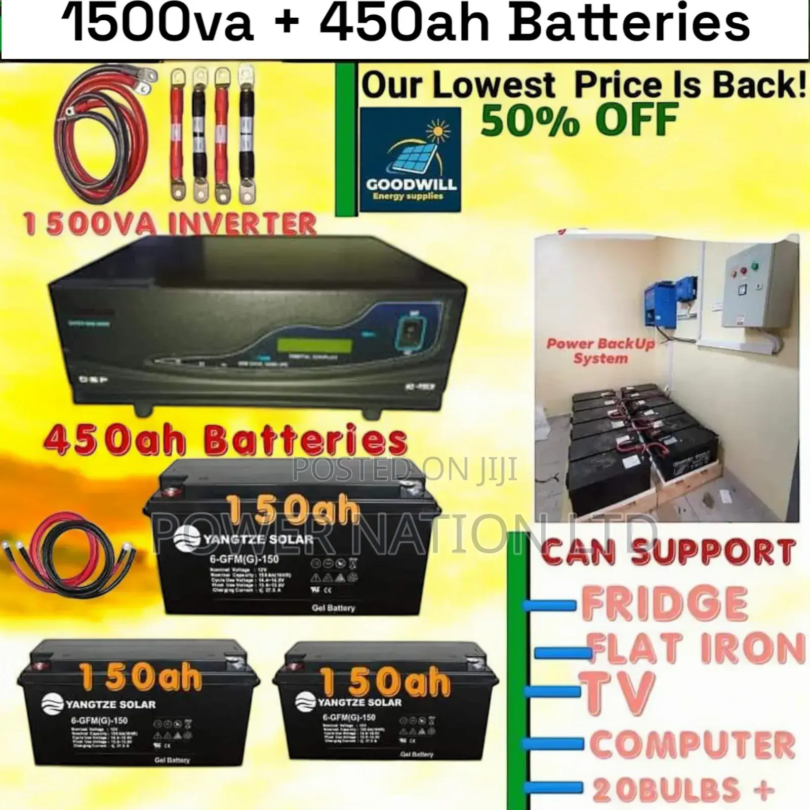 1500va Ups Inverter 450ah Batteries Power Back Up System