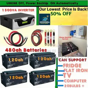 1500va UPS Inverter 480ah Batteries Power Back Up System